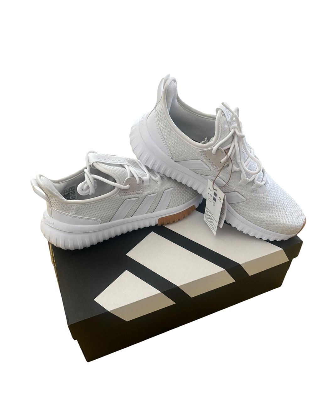 adidas All-White Mesh Athletic Sneakers